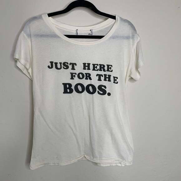 Wildfox Tops - Wildfox T Shirt Just Here For the Boos Halloween Cream Black Sz Small